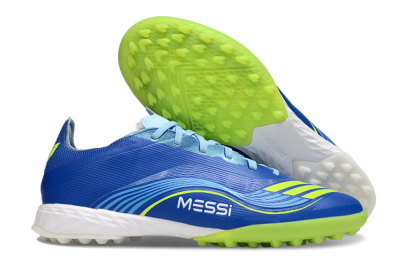 Messi x Adidas F50 Pro TF Artificial Turf Soccer Shoes - Blue/Yellow/White