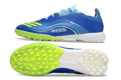 Messi x Adidas F50 Pro TF Artificial Turf Soccer Shoes - Blue/Yellow/White