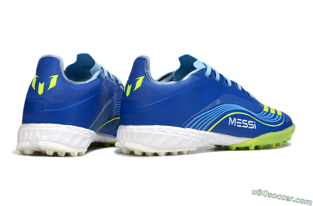 Messi x Adidas F50 Pro TF Artificial Turf Soccer Shoes - Blue/Yellow/White 6