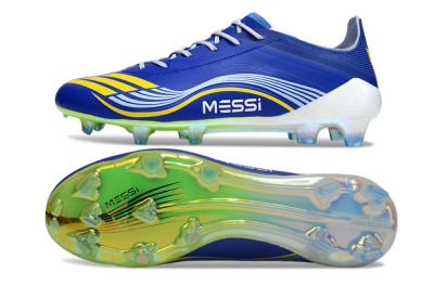 Messi x Adidas F50 Elite FG Firm Ground Soccer Cleats - Blue/Yellow/White