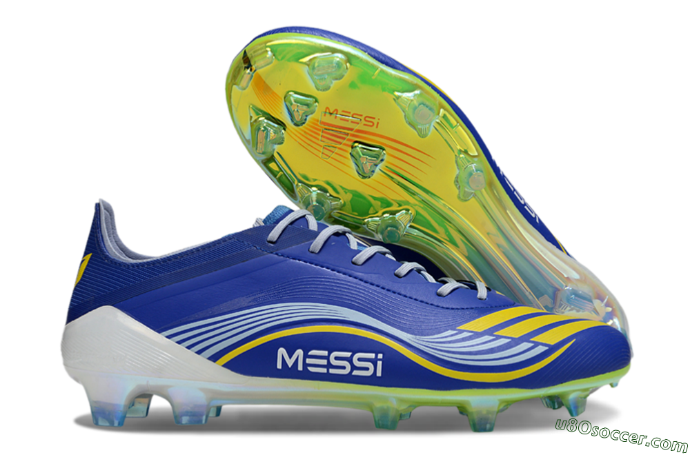 Messi x Adidas F50 Elite FG Firm Ground Soccer Cleats - Blue/Yellow/White 1