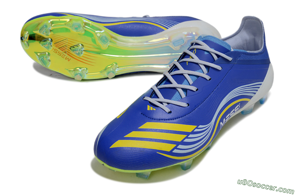 Messi x Adidas F50 Elite FG Firm Ground Soccer Cleats - Blue/Yellow/White 3