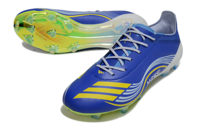 Messi x Adidas F50 Elite FG Firm Ground Soccer Cleats - Blue/Yellow/White