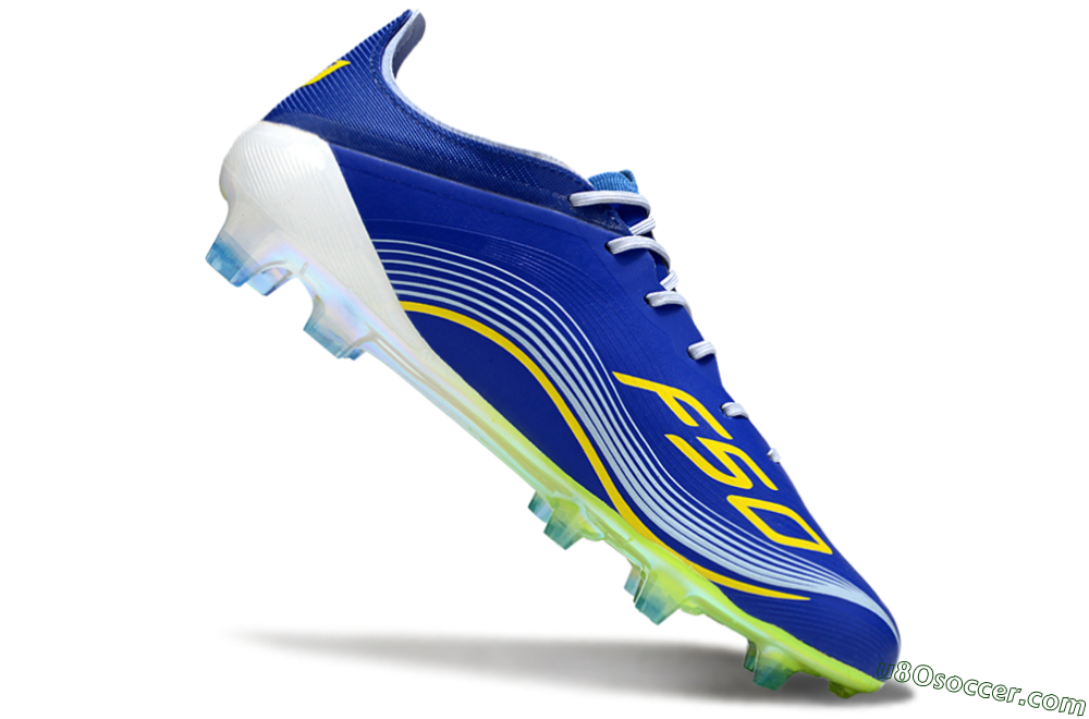 Messi x Adidas F50 Elite FG Firm Ground Soccer Cleats - Blue/Yellow/White 4