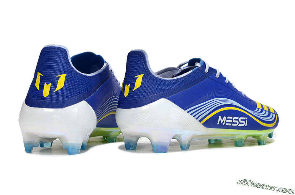 Messi x Adidas F50 Elite FG Firm Ground Soccer Cleats - Blue/Yellow/White 6
