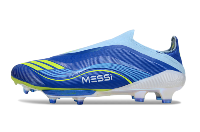 Messi x Adidas F50 Elite Laceless FG Firm Ground Soccer Cleats - Blue/Yellow/White