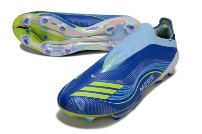 Messi x Adidas F50 Elite Laceless FG Firm Ground Soccer Cleats - Blue/Yellow/White
