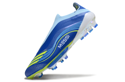 Messi x Adidas F50 Elite Laceless FG Firm Ground Soccer Cleats - Blue/Yellow/White