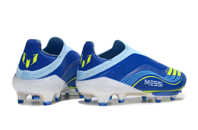 Messi x Adidas F50 Elite Laceless FG Firm Ground Soccer Cleats - Blue/Yellow/White