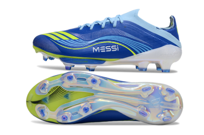 Messi x Adidas F50 Elite FG Firm Ground Soccer Cleats - Blue/Yellow/White
