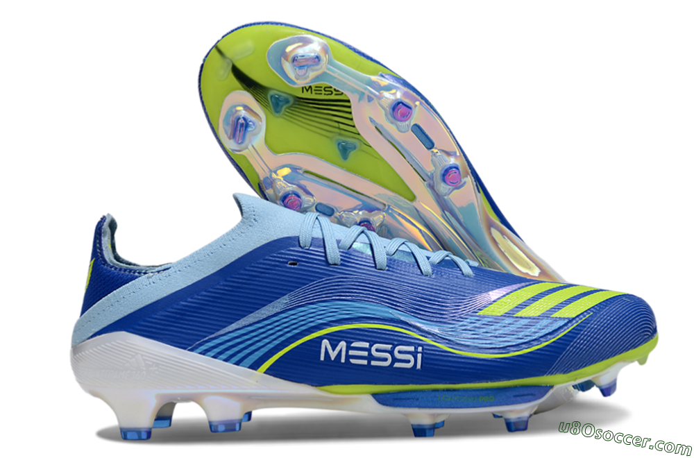 Messi x Adidas F50 Elite FG Firm Ground Soccer Cleats - Blue/Yellow/White 1