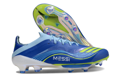 Messi x Adidas F50 Elite FG Firm Ground Soccer Cleats - Blue/Yellow/White