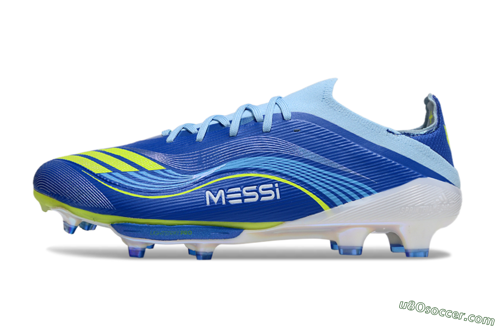Messi x Adidas F50 Elite FG Firm Ground Soccer Cleats - Blue/Yellow/White 2