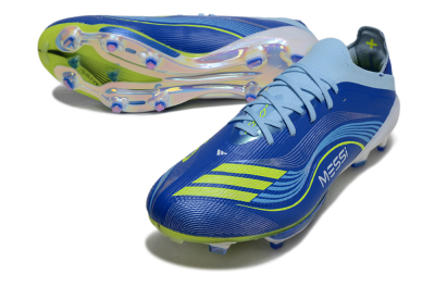 Messi x Adidas F50 Elite FG Firm Ground Soccer Cleats - Blue/Yellow/White