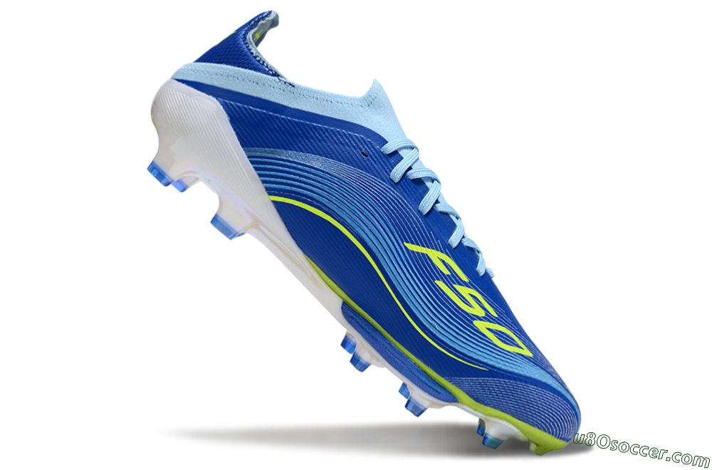 Messi x Adidas F50 Elite FG Firm Ground Soccer Cleats - Blue/Yellow/White 4