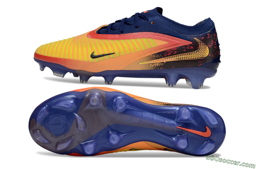 Nike Phantom 6 Elite Low FG Firm Ground Soccer Cleats - Yellow/Red/Blue/Gold 0