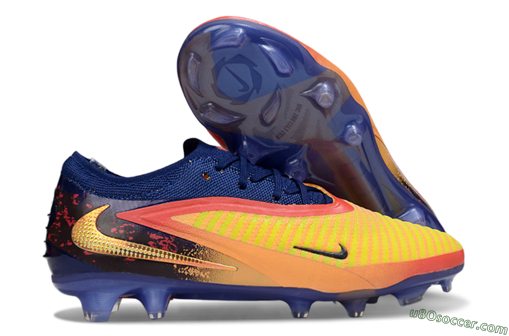 Nike Phantom 6 Elite Low FG Firm Ground Soccer Cleats - Yellow/Red/Blue/Gold 1