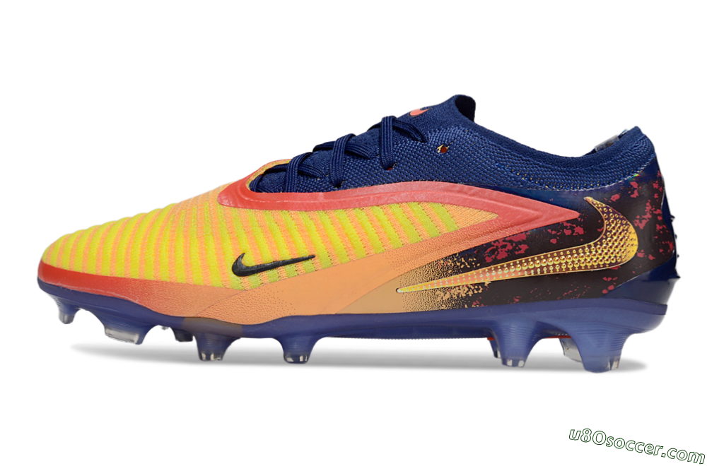 Nike Phantom 6 Elite Low FG Firm Ground Soccer Cleats - Yellow/Red/Blue/Gold 2