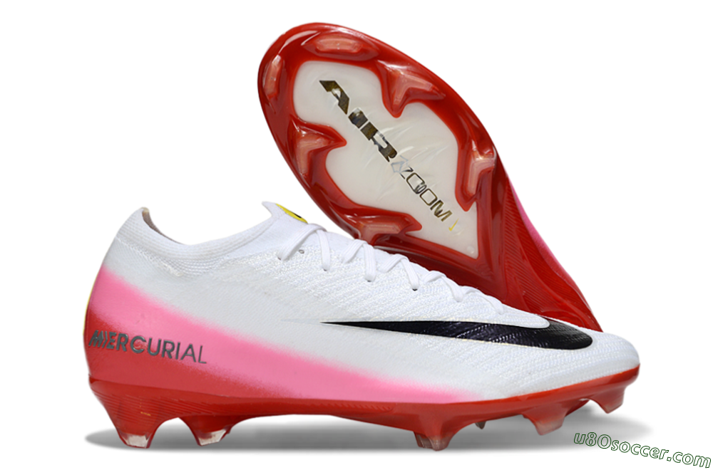 Nike Air Zoom Mercurial Vapor 16 Elite FG Firm Ground Soccer Cleats - White/Pink/Red 1