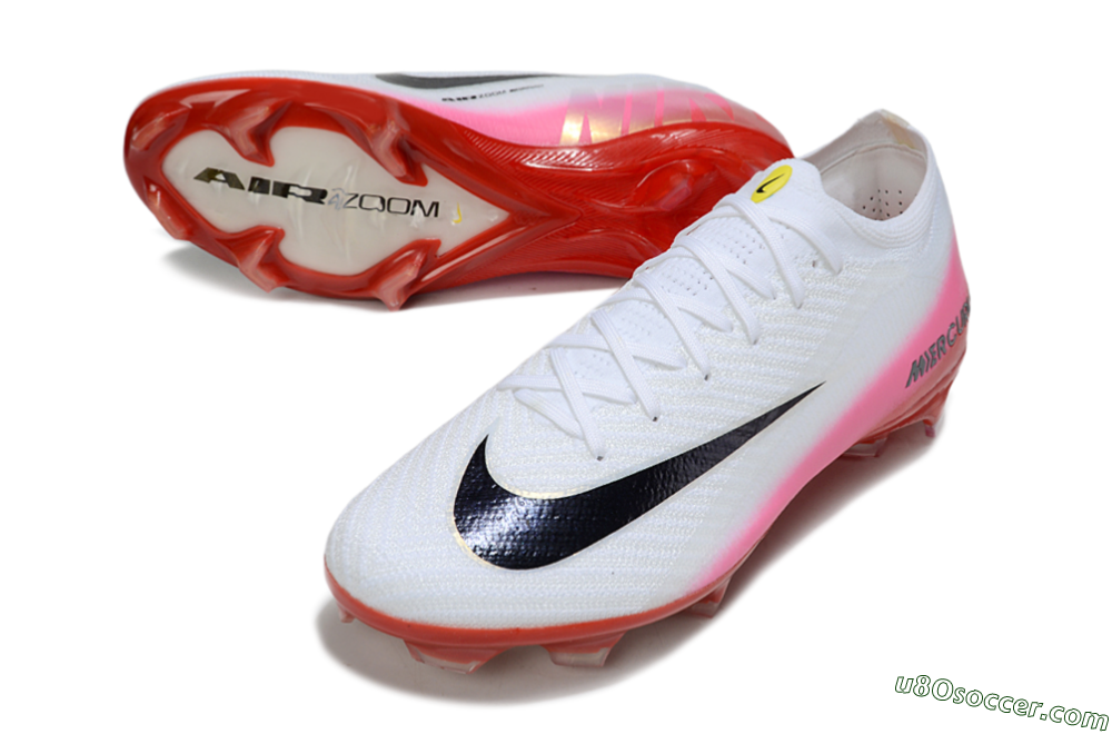 Nike Air Zoom Mercurial Vapor 16 Elite FG Firm Ground Soccer Cleats - White/Pink/Red 3