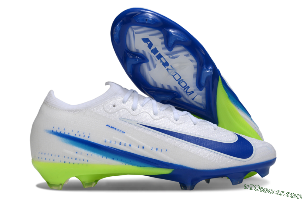 Nike Air Zoom Mercurial Vapor 16 Elite FG Firm Ground Soccer Cleats - White/Blue/Yellow 1