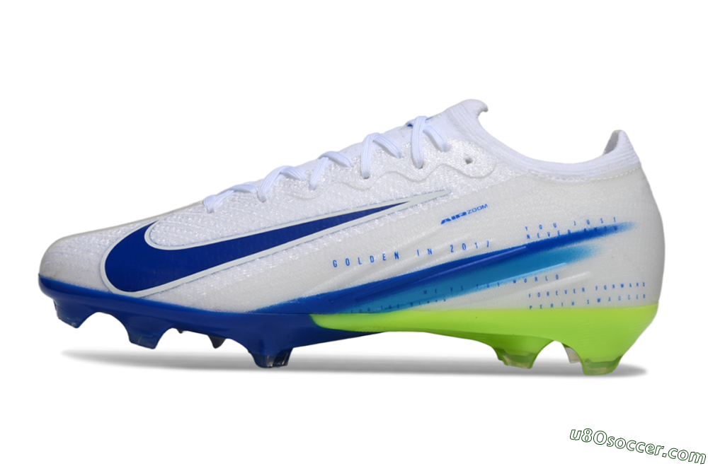 Nike Air Zoom Mercurial Vapor 16 Elite FG Firm Ground Soccer Cleats - White/Blue/Yellow 2