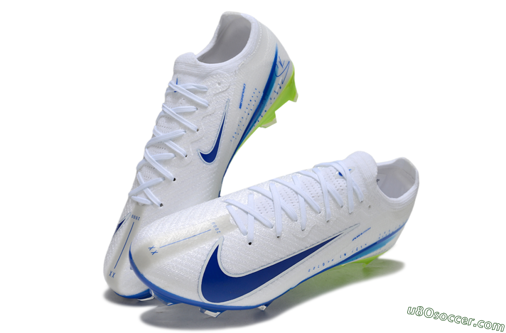 Nike Air Zoom Mercurial Vapor 16 Elite FG Firm Ground Soccer Cleats - White/Blue/Yellow 3