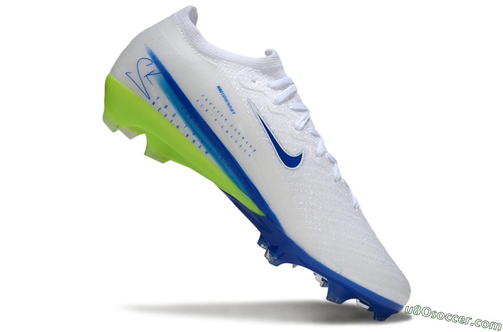 Nike Air Zoom Mercurial Vapor 16 Elite FG Firm Ground Soccer Cleats - White/Blue/Yellow 4