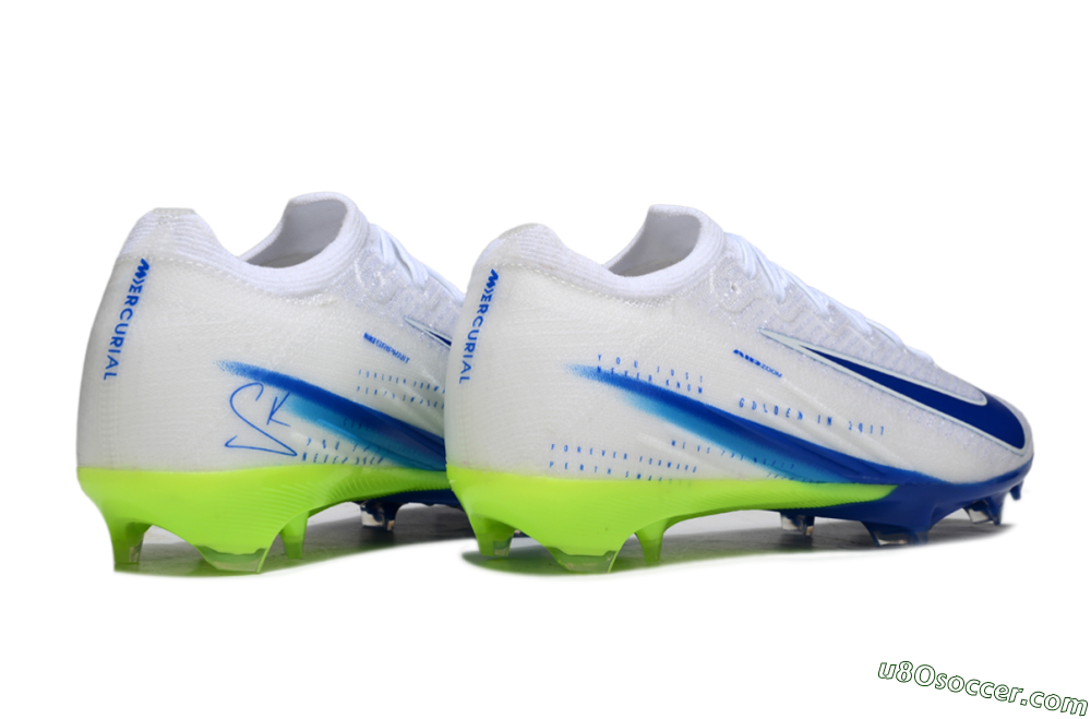 Nike Air Zoom Mercurial Vapor 16 Elite FG Firm Ground Soccer Cleats - White/Blue/Yellow 6