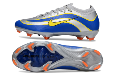 Nike Air Zoom Mercurial Vapor 16 Elite FG Firm Ground Soccer Cleats - Silver/Blue/Yellow
