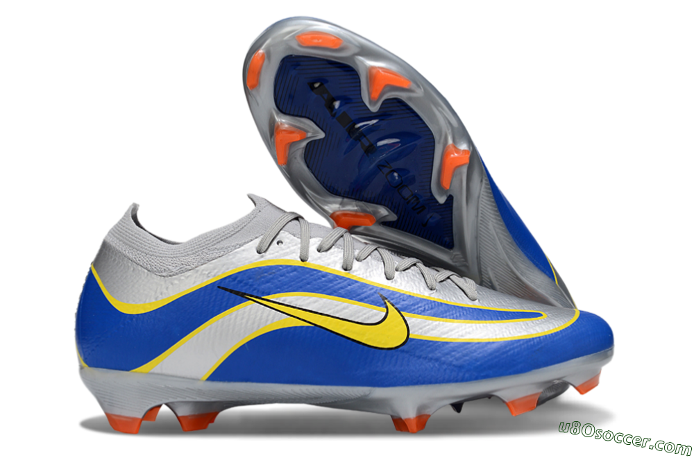 Nike Air Zoom Mercurial Vapor 16 Elite FG Firm Ground Soccer Cleats - Silver/Blue/Yellow 1