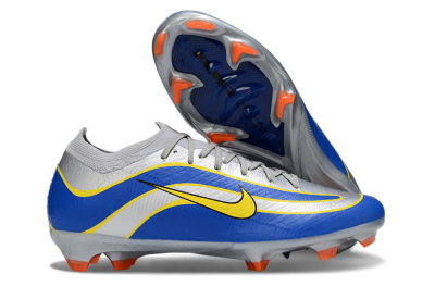 Nike Air Zoom Mercurial Vapor 16 Elite FG Firm Ground Soccer Cleats - Silver/Blue/Yellow