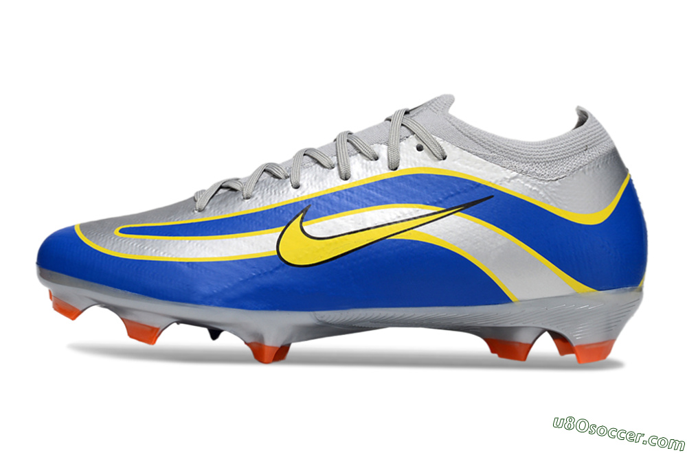Nike Air Zoom Mercurial Vapor 16 Elite FG Firm Ground Soccer Cleats - Silver/Blue/Yellow 2