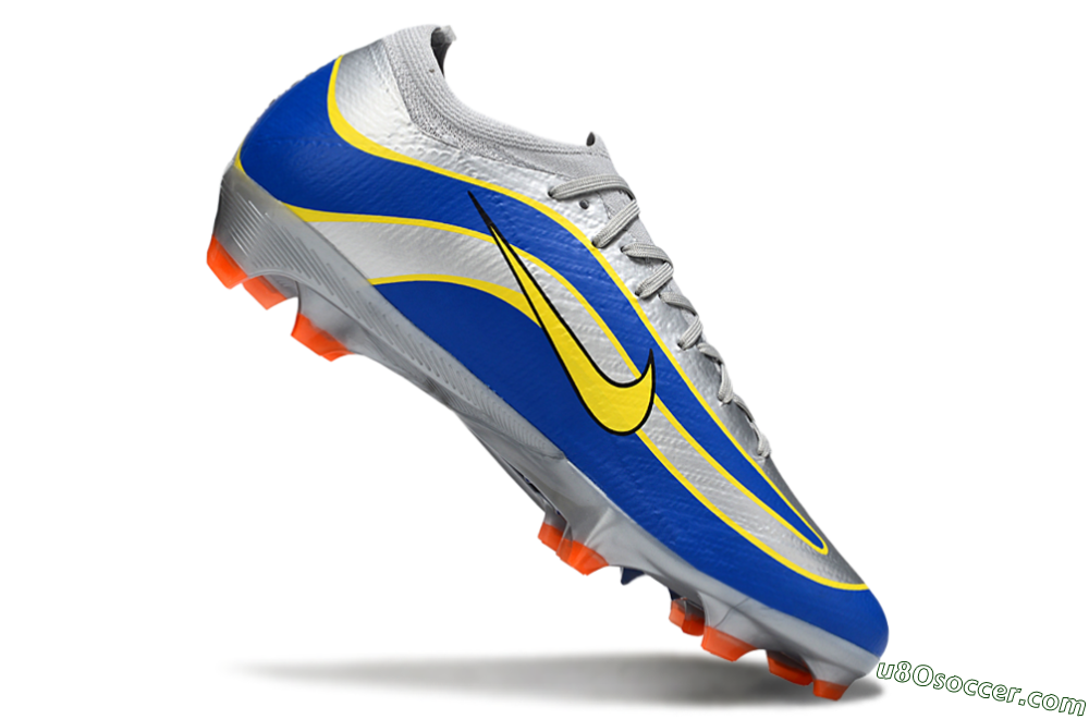 Nike Air Zoom Mercurial Vapor 16 Elite FG Firm Ground Soccer Cleats - Silver/Blue/Yellow 4