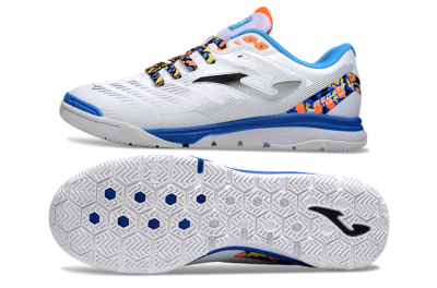 Joma Top Flex IC Indoor & Futsal Soccer Shoes - White/Silver/Blue