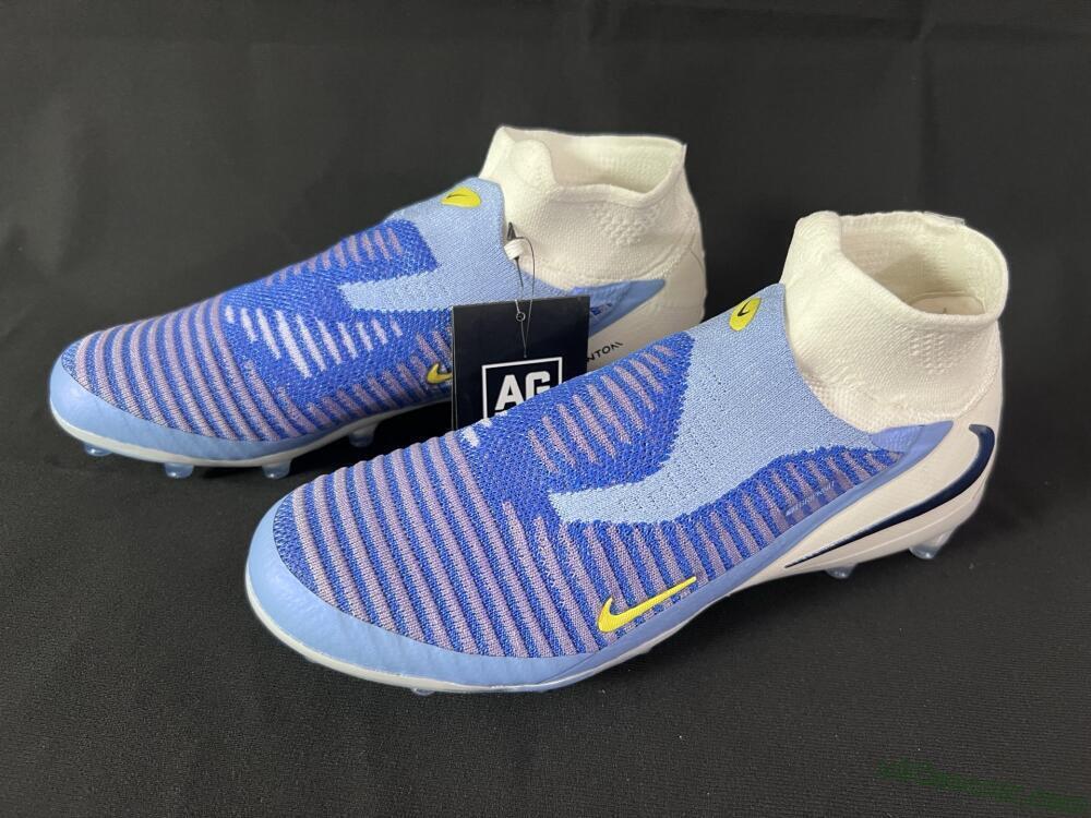 Nike Phantom 6 High Elite AG Artificial Grass Soccer Cleats - Blue/White/Black