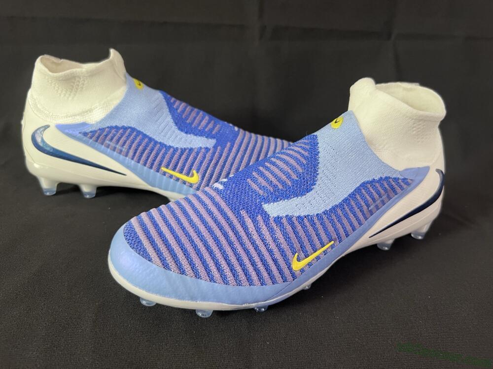Nike Phantom 6 High Elite AG Artificial Grass Soccer Cleats - Blue/White/Black