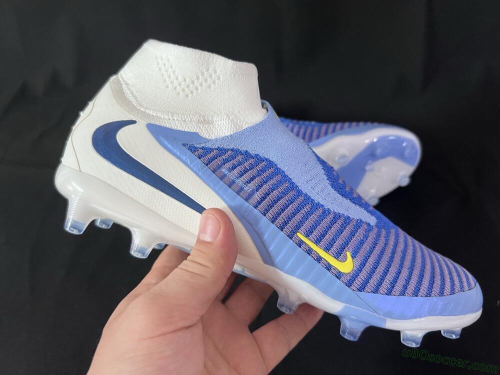 Nike Phantom 6 High Elite AG Artificial Grass Soccer Cleats - Blue/White/Black