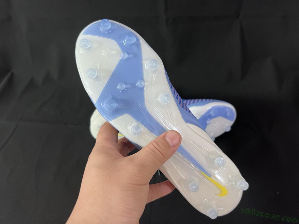 Nike Phantom 6 High Elite AG Artificial Grass Soccer Cleats - Blue/White/Black