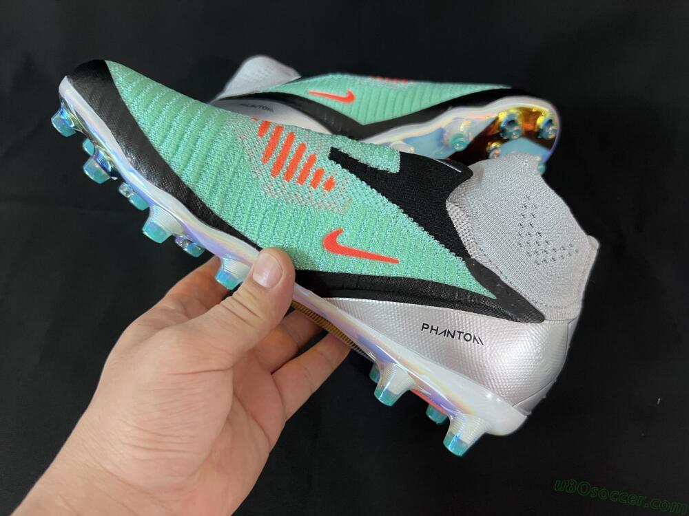 Nike Phantom 6 High Elite AG Artificial Grass Soccer Cleats - Jade/Black/Silver