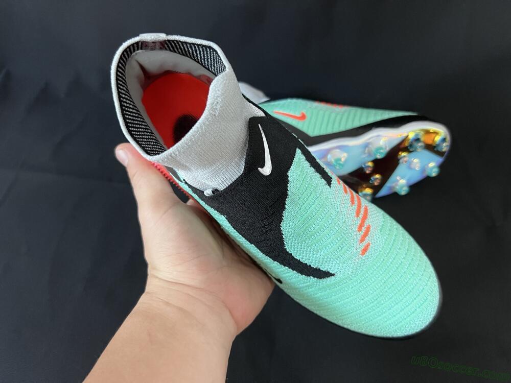 Nike Phantom 6 High Elite AG Artificial Grass Soccer Cleats - Jade/Black/Silver