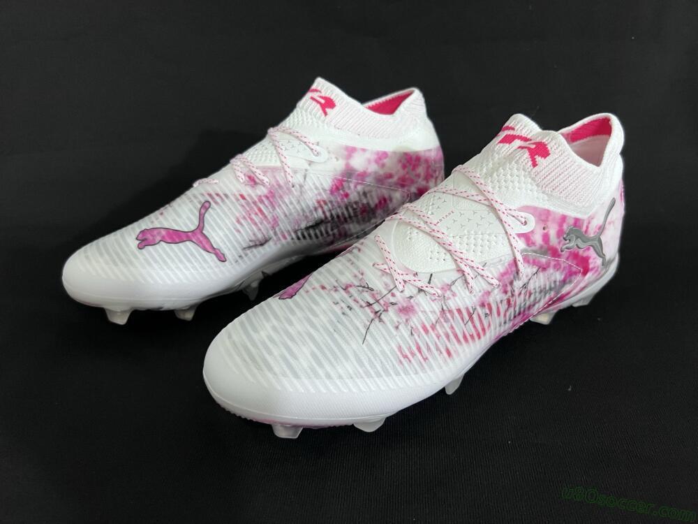 Puma Future 8 Ultimate FG Firm Ground Soccer Cleats - White/Pink/Silver