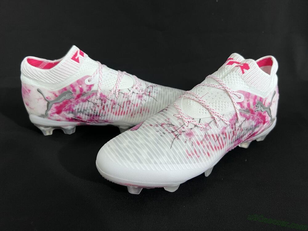 Puma Future 8 Ultimate FG Firm Ground Soccer Cleats - White/Pink/Silver