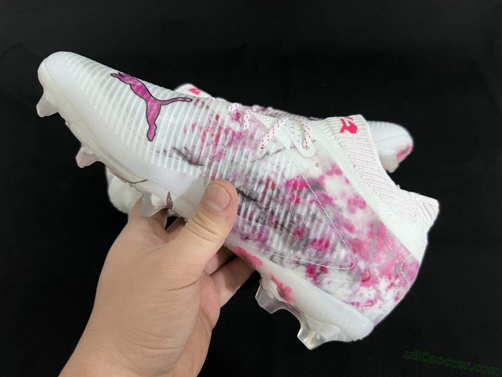 Puma Future 8 Ultimate FG Firm Ground Soccer Cleats - White/Pink/Silver