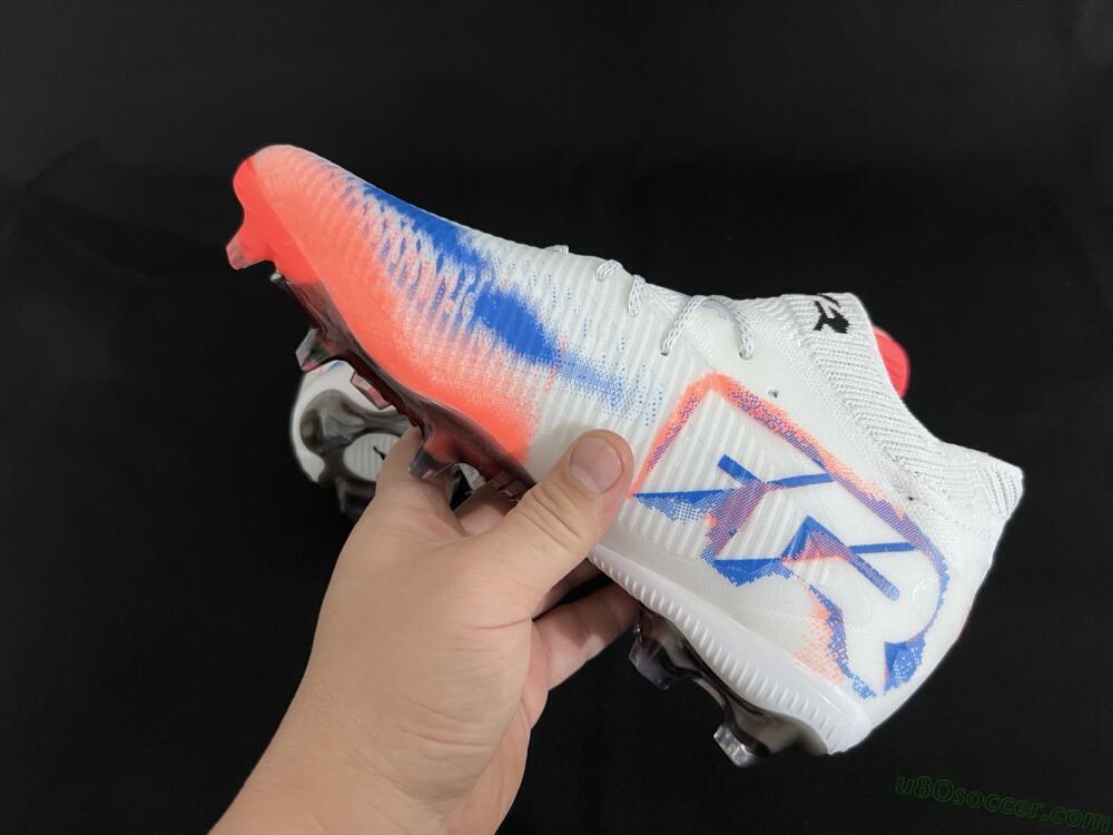 Puma Future 8 Ultimate FG Firm Ground Soccer Cleats - White/Pink/Blue