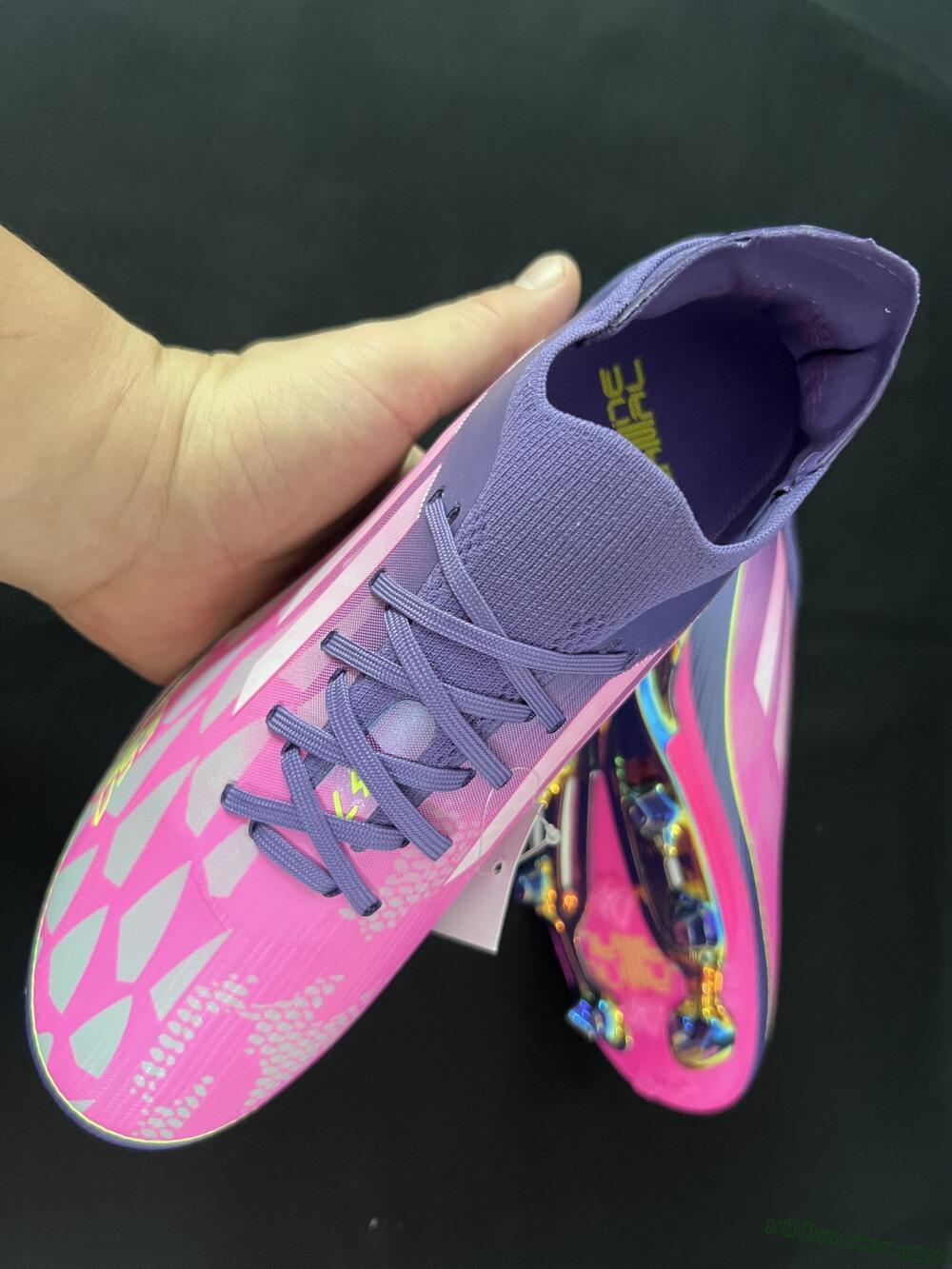 Adidas F50+ Elite Lightstrike Pro FG Firm Ground Soccer Cleats - Pink/Purple/Yellow