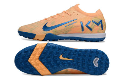 KM x Nike Air Zoom Mercurial Vapor 16 Elite TF Artificial Turf Soccer Shoes - Orange/Ocean Blue/Sandy Peach