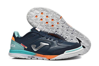 Joma Top Flex IC Indoor & Futsal Soccer Shoes - Navy/Coral Blue/Orange Splash
