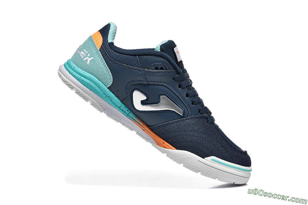 Joma Top Flex IC Indoor & Futsal Soccer Shoes - Navy/Coral Blue/Orange Splash 6