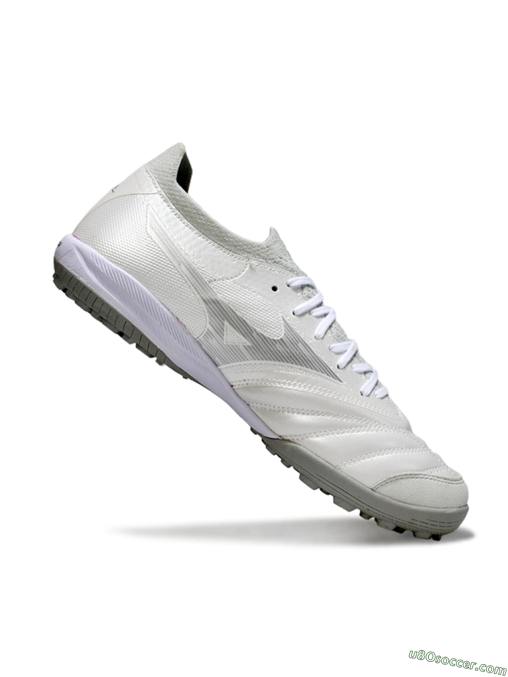 Mizuno Morelia Neo 4 TF Artificial Turf Soccer Shoes - White/Silver Mist/Carbon Gray 4